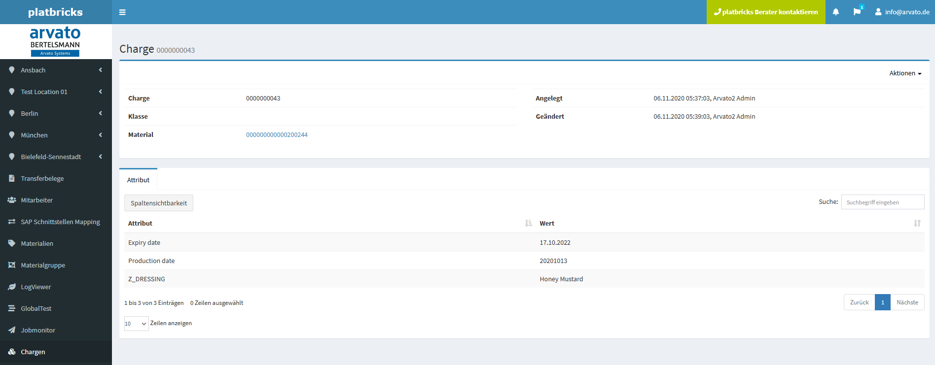 Chargen + Mindesthaltbarkeitsdaten - platbricks® WMS