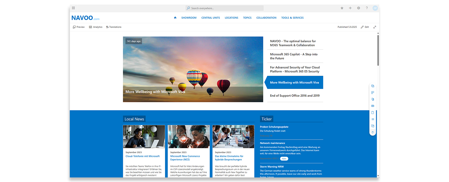 NAVOO-Intranet_SharePoint-Intranet_Screen