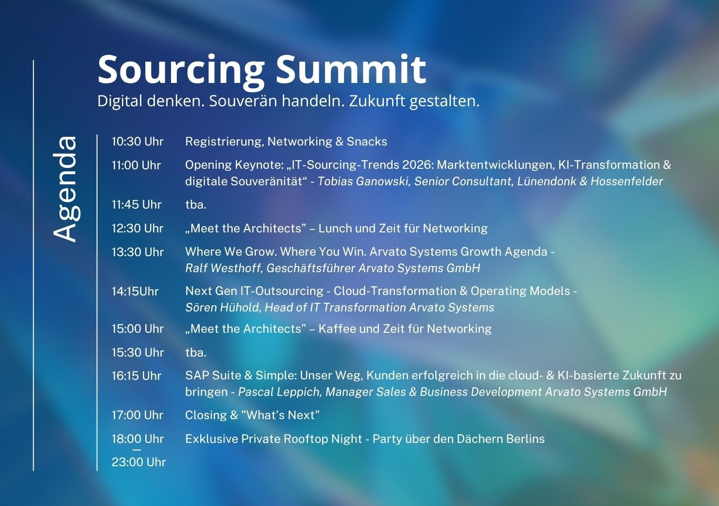 Agenda Sourcing Summit Arvato Systems